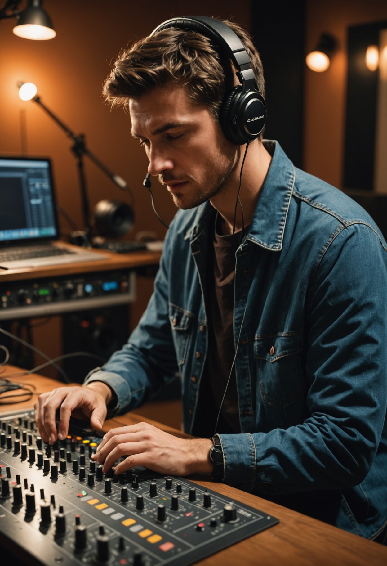 Arbeit mit professionellem Audioequipment